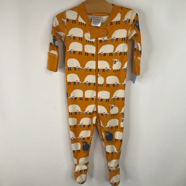 Size 0-3m (50): Hanna Andersson Yellow Sheep 1pc Footy PJs