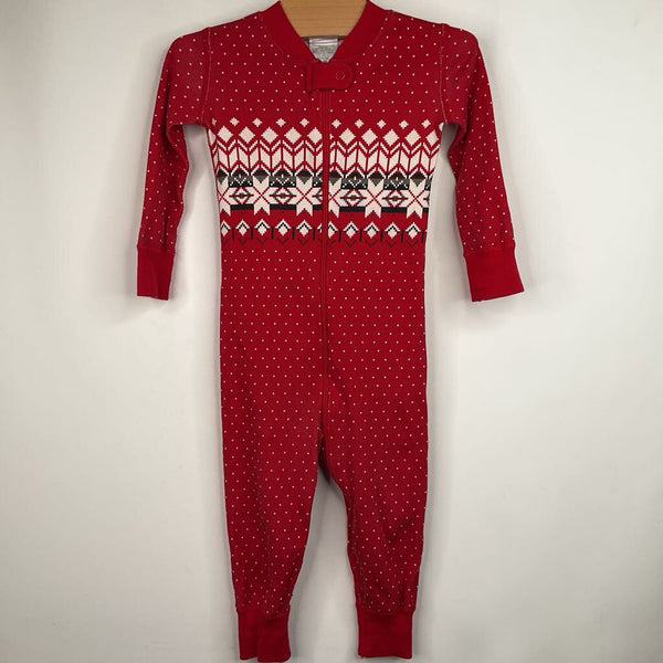 Size 18-24m (80): Hanna Andersson Red Holliday Print 1pc PJs