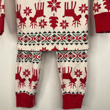 Size 3(90): Hanna Anderson White/Red Holiday Print Long Sleeve 2pc PJS