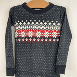 Size 4 (110): Hanna Anderson Black Red/White Holiday Long Sleeve 2pc PJS