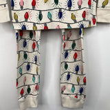 Size 4 (110): Hanna Anderson White Holiday Lights Long Sleeve 2pc PJS