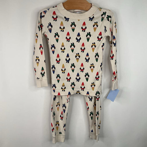 Size 3 (90): Hanna Anderson White Holiday Elves Long Sleeve 2pc PJS