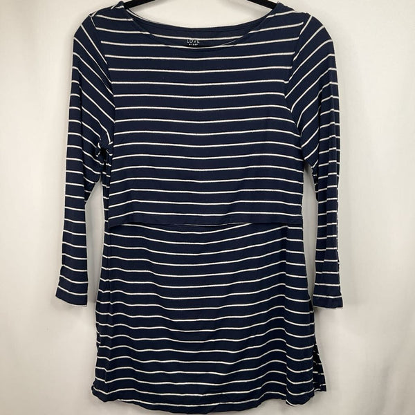 Size S: Gap Blue/White Striped Nursing Long Sleeve Shirt