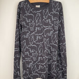 Size 14-16 (160): Hanna Andersson Grey Bear Print 2pc PJs