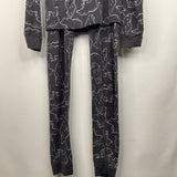 Size 14-16 (160): Hanna Andersson Grey Bear Print 2pc PJs