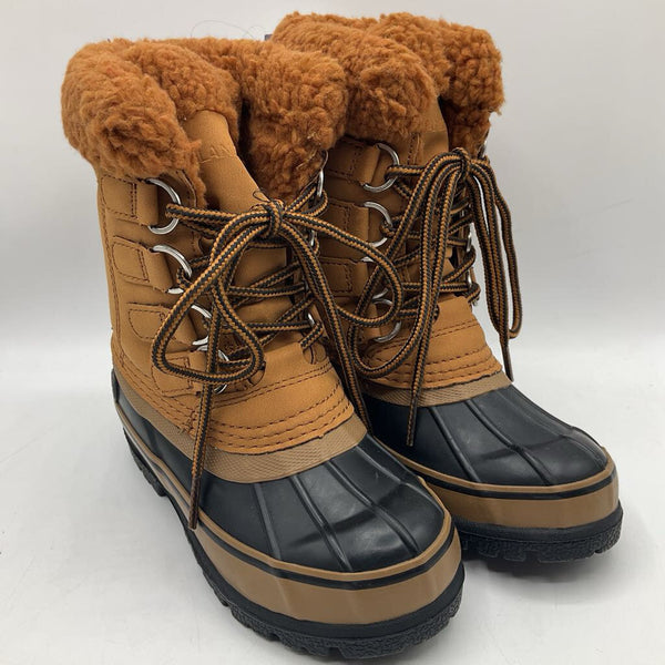 Size 11: Lands End Brown/Black Lace-Up Snow Boots