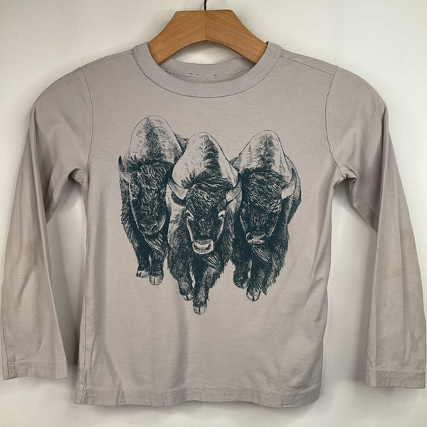 Size 7: Tea Blue Cow Print Long Sleeve Shirt