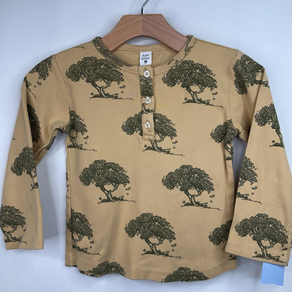 Size 7: Kate Quinn Yellow/Green Trees Long Sleeve Shirt