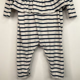 Size 9-12m: Tea White/Blue Striped Romper