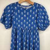 Size 8: Tea Blue Floral Puffy Sleeve Dress