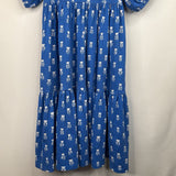 Size 8: Tea Blue Floral Puffy Sleeve Dress