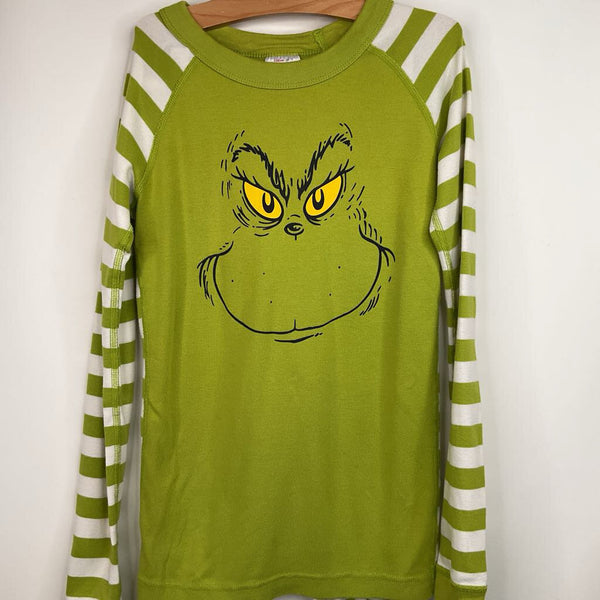 Size 12 (150): Hanna Andersson Green/White The Grinch 2pc PJs