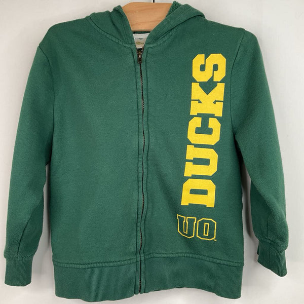 Size 4-5: Ducks Forest Green Zip-Up Hoodie