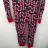 Size 6 (120): Hanna Andersson Navy Candy Cane Print Holiday 2pc PJs