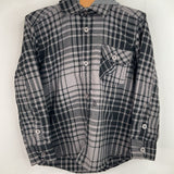 Size 5: Volcom Grey Plaid Button Up Hoodie