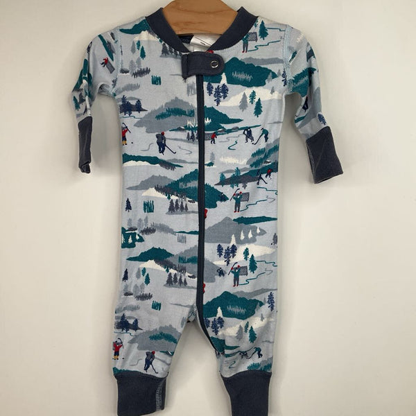 Size 0-3m (50): Hanna Andersson Blue Winter Scene 1pc PJs