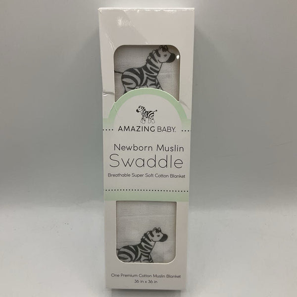 Amazing Baby Newborn Zebra Muslin Swaddle NEW