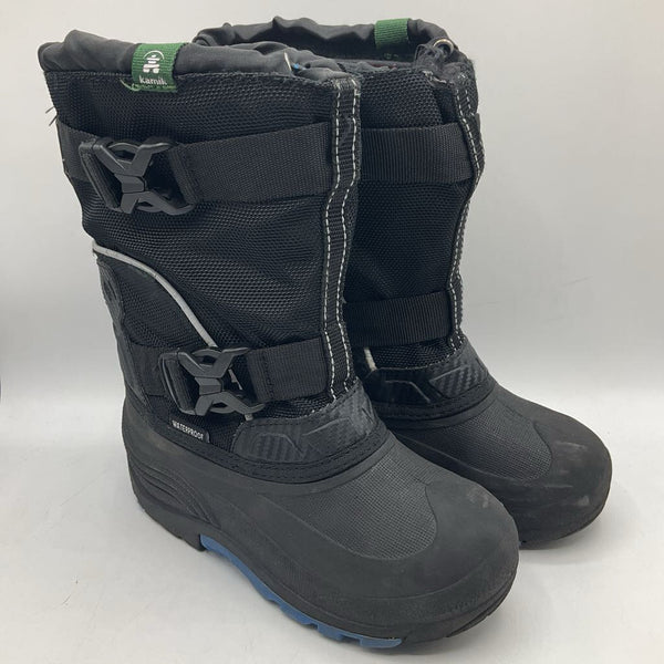 Size 2Y: Kamik Black Buckle Strap Snow Boots-REDUCED