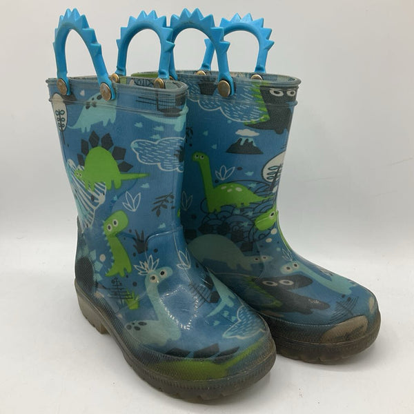 Seize 8: Blue/Green Dinosaurs Rain Boots