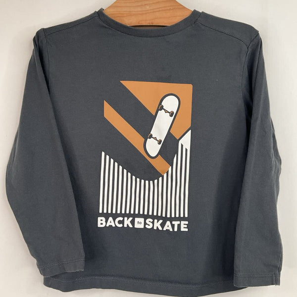 Size 3: Okatdi Grey Skate Board Long Sleeve Shirt