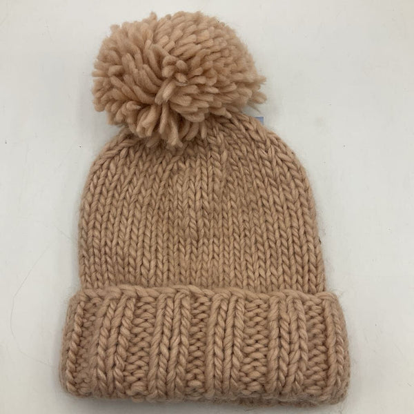 Size 3-6m: The Blueberry Hill Pink Knitted Hat W/Pom Poms