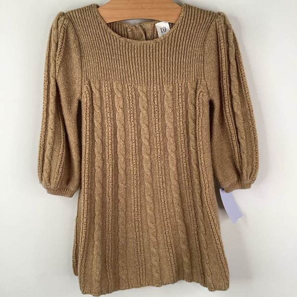 Size 6-12m: Gap Tan/Golden Speckled Knitted Long Sleeve Dress