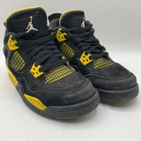 Size 5Y: Jordan Black/Yellow Lace-Up Sneakers