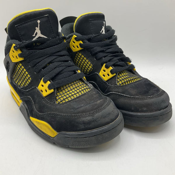 Size 5Y: Jordan Black/Yellow Lace-Up Sneakers
