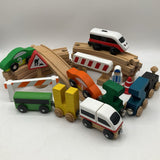 2 Gallon Bag Of Assorted Wooden Train Tracks & Accessories