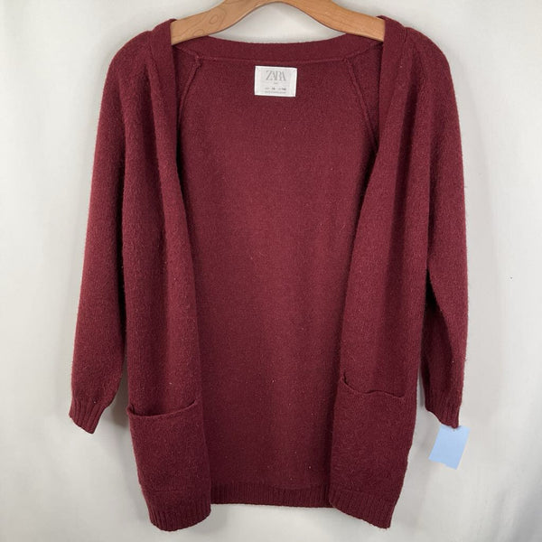 Size 10: Zara Maroon Pocket Cardigan
