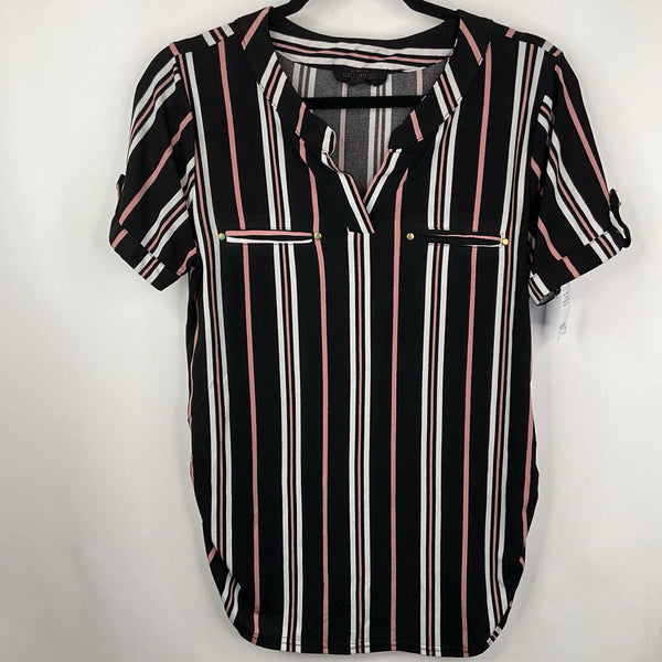 Size S Sweet Wanderer Black/Pink/White Maternity Top