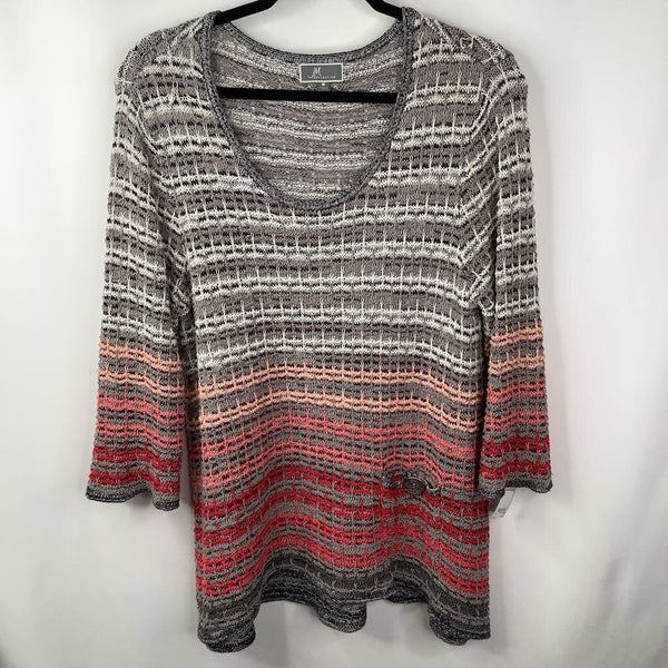 Size M: JM Collection Grey Heathered Sweater