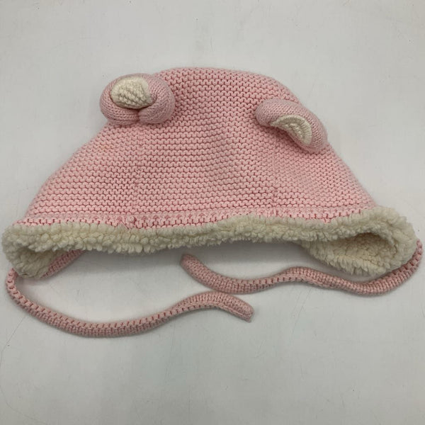 Size NB: Hanna Anderson Pink Knit/Fleece Beanie w/ Ears
