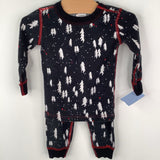 Size 18-24m (80): Hanna Anderson Black White Trees Long Sleeve 2pc PJS