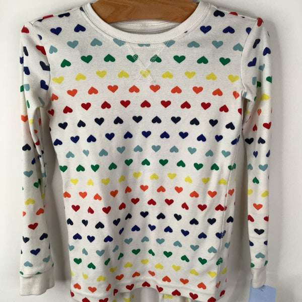 Size 4-5: Primary White/ Multicolor Heart 2pc PJs