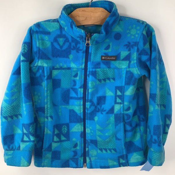 Size 4: Columbia Blue/Green Fleece Coat