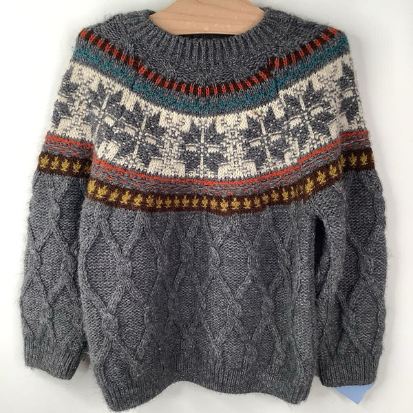 Size 4-5: Zara Grey Winter Pattern Knitted Sweater