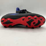 Size 6Y: Adidas Black/Blue Lace-Up Soccer Cleats