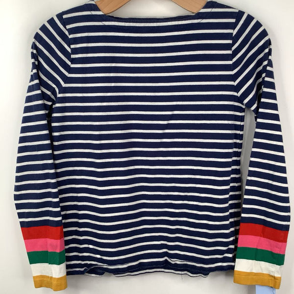 Size 11-12: Boden Blue/White Stripe Long Sleeve Shirt