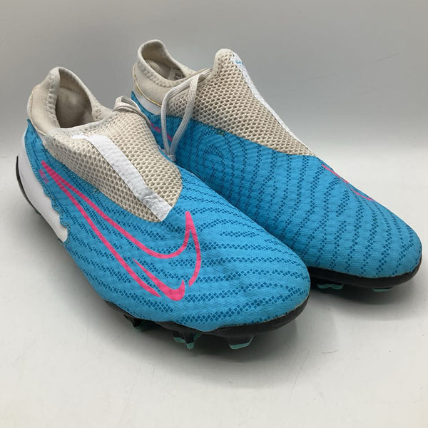 Size 7Y: Nike Blue/White Slip-On Soccer Cleats