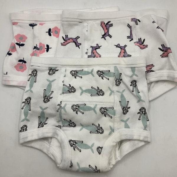 Size 4 (100): Hanna Andersson 3pk White W/ Pattern Training Undies