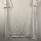 Size M: Isabel Maternity White Riffle Short Sleeve Shirt