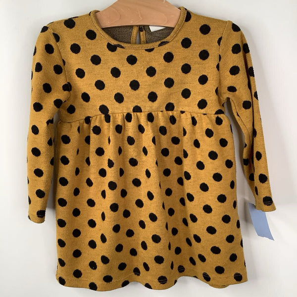 Size 2-3: Zara Mustard w/ Black Dots Long Sleeve Dress