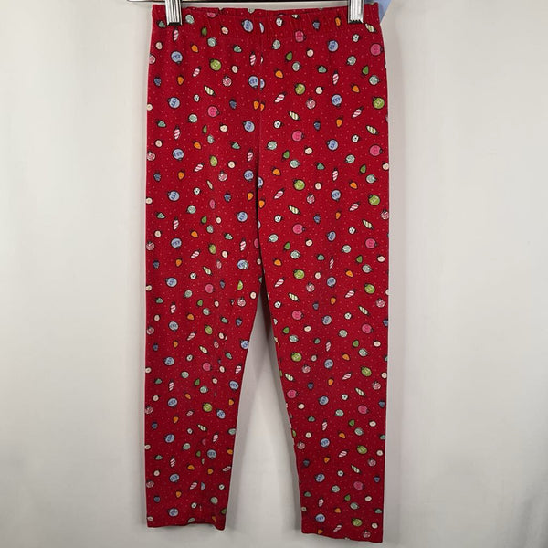 Size 7 Red w/ Ornaments Holiday Print Leggings