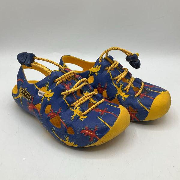 Size 10: Keens Blue/Yellow Reptile Toggle Strap Sandals