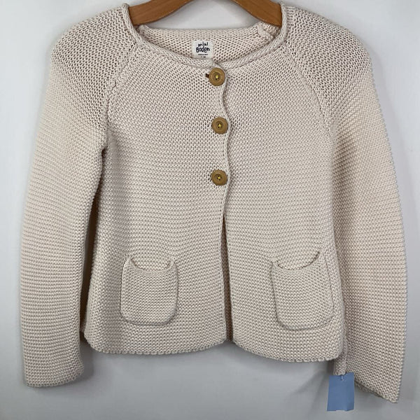 Size 7-8: Mini Boden Creme Knit Button Up Knit Sweater