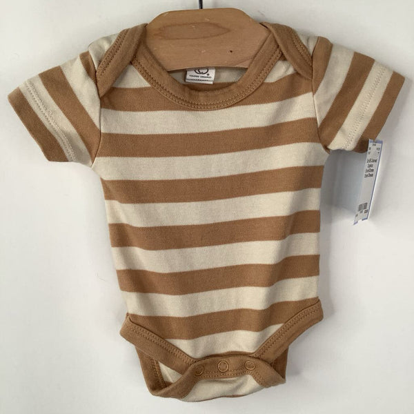 Size NB: Colored Organics Brown/Creme Striped Onesie