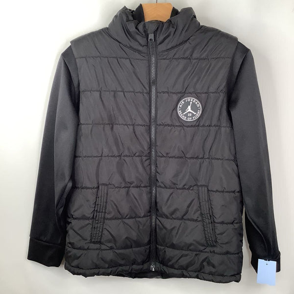 Size 12-13: Jordan Black Puffer Sweater Sleeve Zip-Up Coat