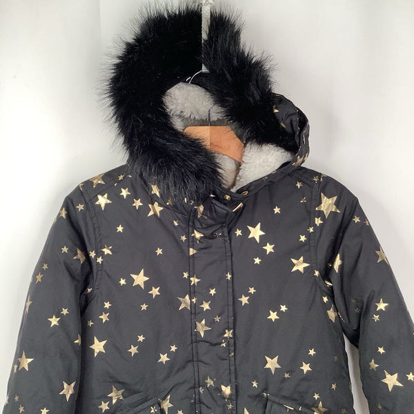 Size 8: J Crew Back/Golden Stars Fleece Lined Winter Coat