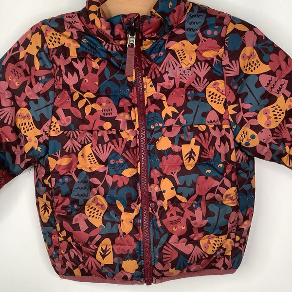 Size 2: REI Co-Op Red/Blue/Orange Anima Print 80% Down Winter Coat